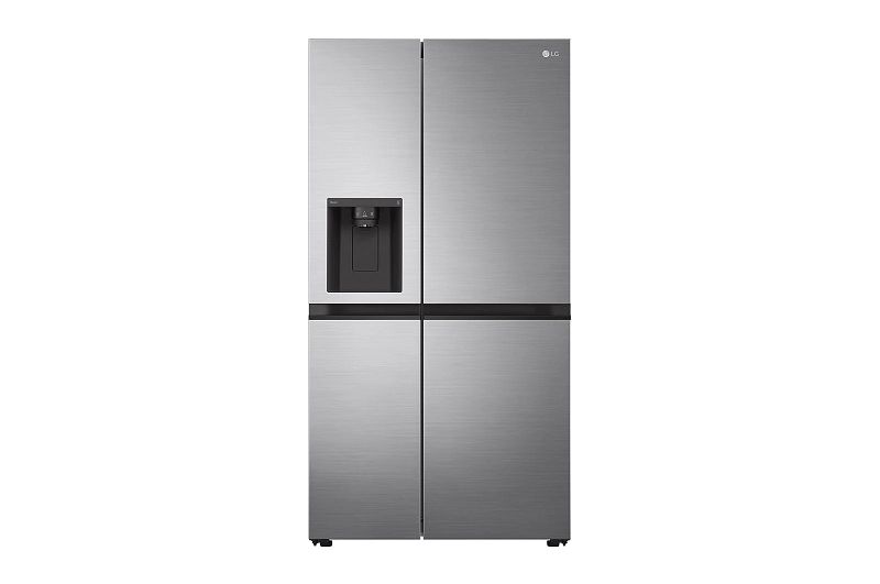 Réfrigérateur LG côte à côte avec glaçons, glace pilée et distributeur d’eau, 635 litres, réservoir d’eau interne 4L, Platinum Silver, GSLV51PZXE